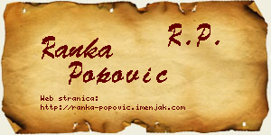 Ranka Popović vizit kartica